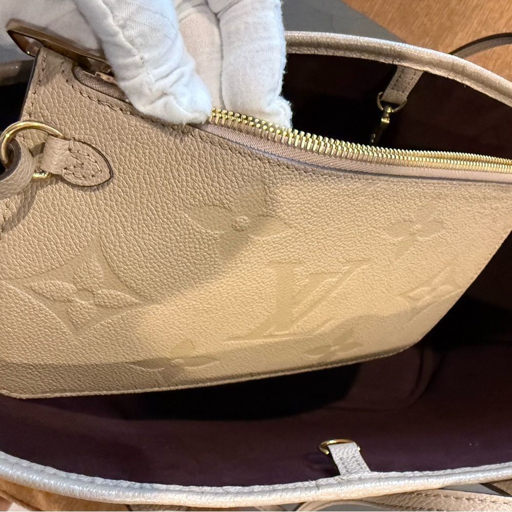 Louis Vuitton Taupe Embossed Monogram Cabas Tote Empriente - Picture 8 of 12